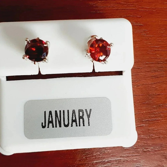 "Birthstone S925 Sterling Silver CZ Stud Earrings for Women/Girl, US19251040 - Picture 2 of 10